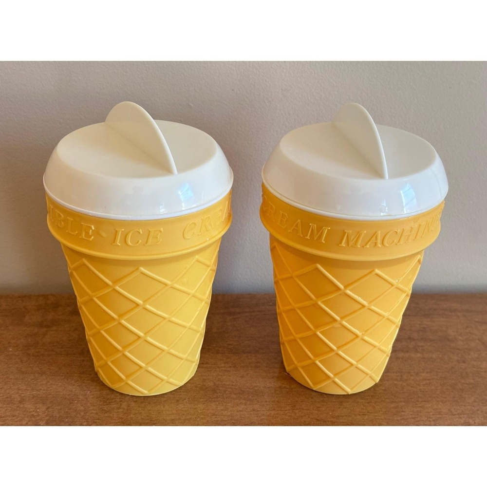 Vintage 1986 Incredible Ice Cream Machine Makers Set of 2